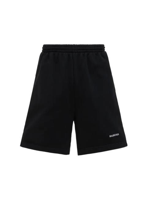 BALENCIAGA LOGO COTTON SWEAT SHORTS