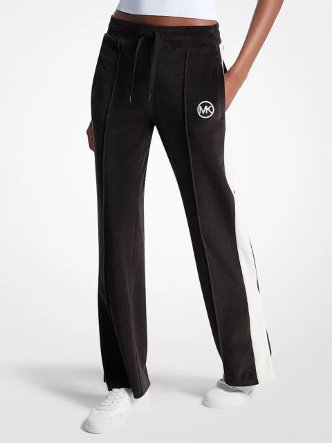 MICHAEL KORS Stripe Velour Track Pants