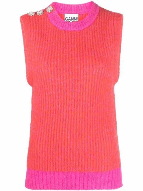 GANNI embellished wool-blend vest