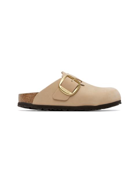 BIRKENSTOCK Beige Narrow Boston Big Buckle Slip-on Loafers