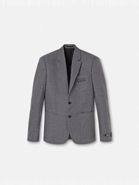 VERSACE Mouliné Wool Single-Breasted Blazer