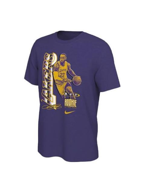 Nike Nike x NBA Lebron James Select Pattern Printing Casual Sport Short Sleeve Men's Purple DH3717-547