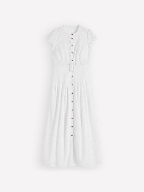 BODEN Arabella Cotton Maxi Dress-White Broderie