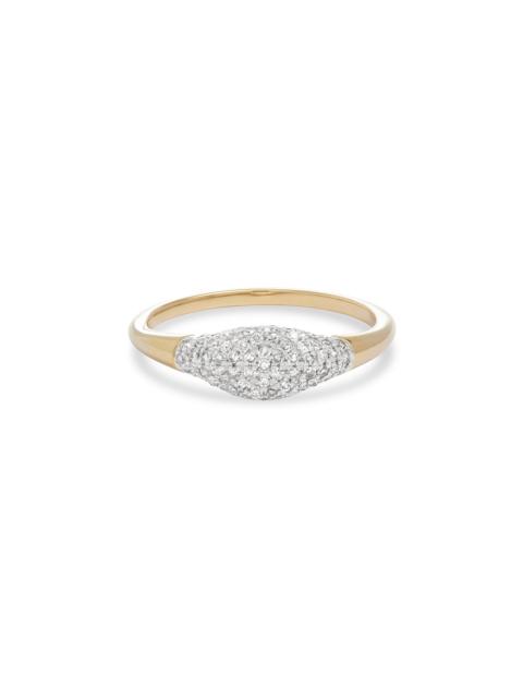 STONE AND STRAND Fine Sparkle Mini Signet Ring