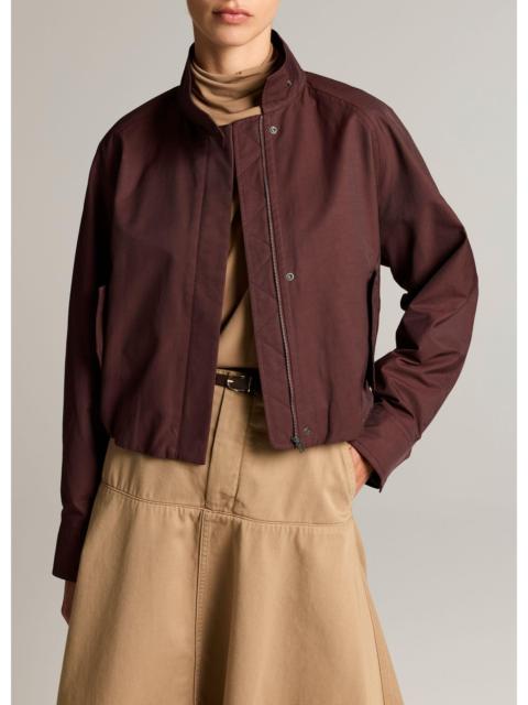 Vince Cotton-Blend Funnel-Neck Jacket