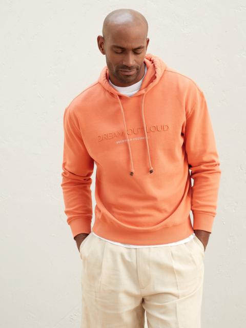 Brunello Cucinelli Techno cotton French terry hooded sweatshirt with embroidery