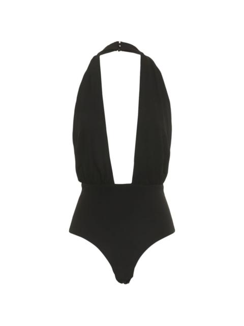 MICHAEL KORS deep V-neck open-back bodysuit