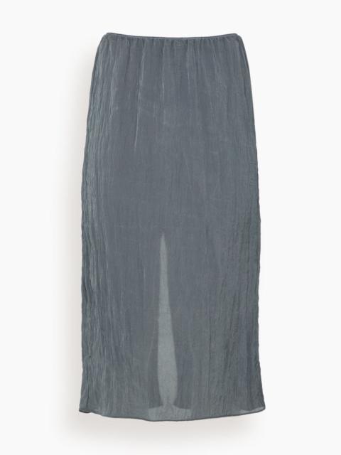 Tibi The Crinkle Slip Skirt in Dark Grey