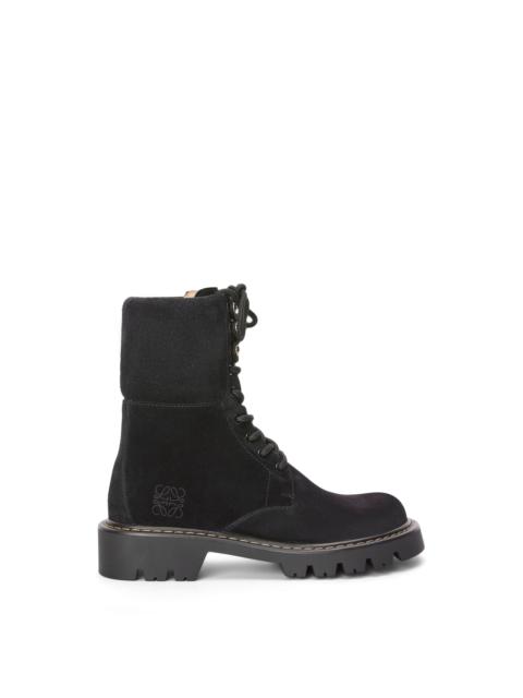 Loewe Sierra combat boot in suede