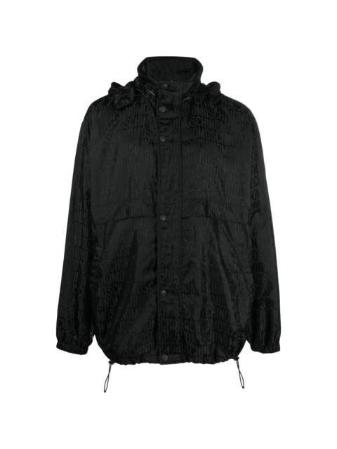 monogram-jacquard hooded jacket