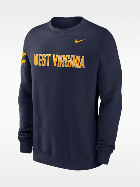 Nike West Virginia Sideline Club Men's Nike College Pullover Crew