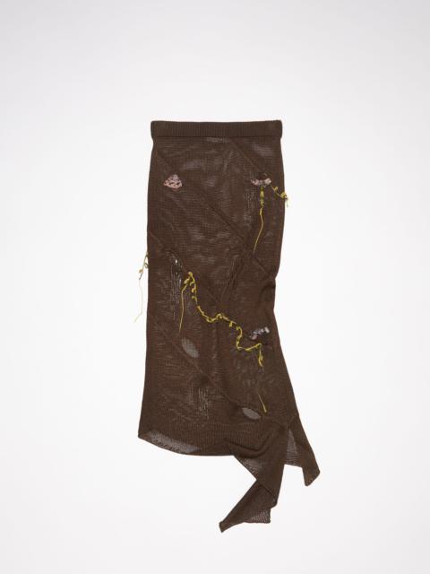 Crochet flower skirt - Chocolate brown
