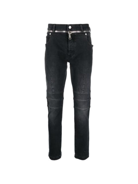 zipped-belt jeans