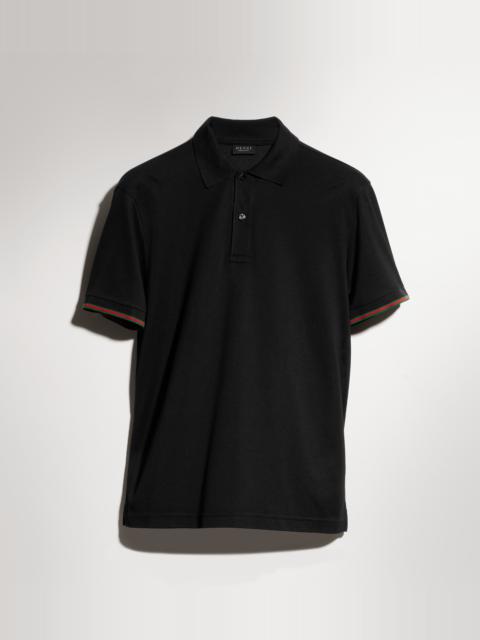 GUCCI Silk jersey polo shirt with Web