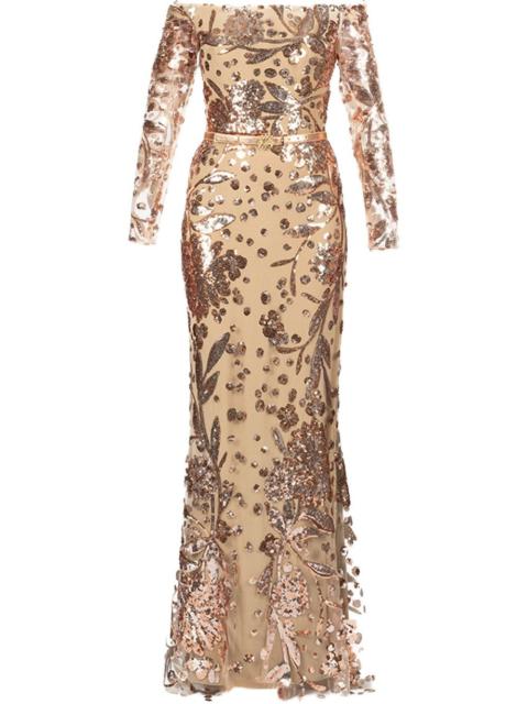 ELIE SAAB embroidered tulle maxi dress
