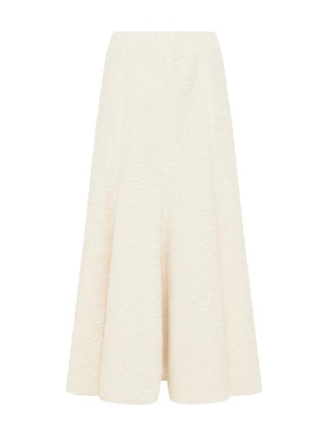 GABRIELA HEARST Amy Midi Skirt in Ivory Recycled Cashmere Boucle