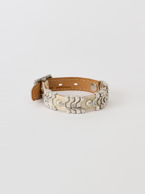Our Legacy Wave Bracelet Deep Ecru Leather