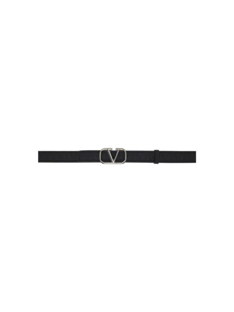 Valentino Black Leather Toile Iconographe Belt
