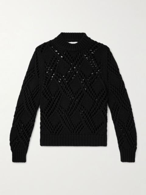 Jil Sander Open-Knit Wool Sweater Black