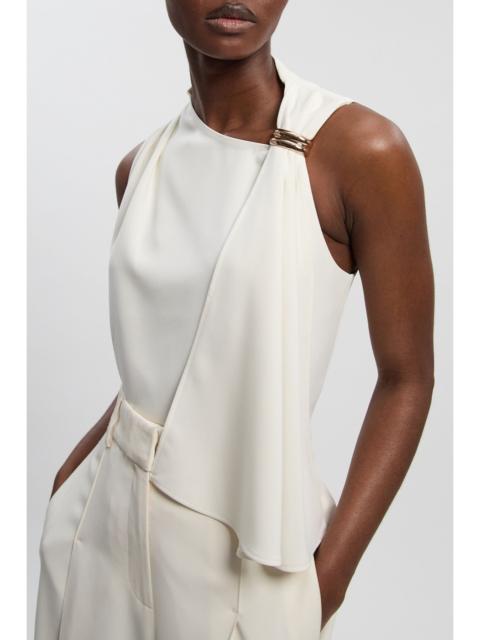 KAREN MILLEN Polished Tailored Trim Detail Drape Top