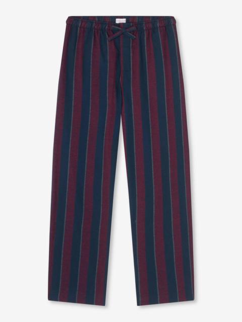 Derek Rose Men's Lounge Trousers Kelburn 24 Brushed Cotton Navy