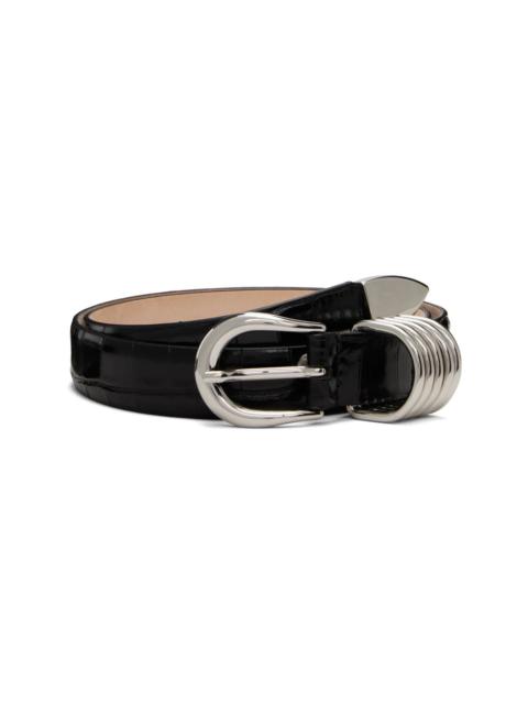 DÉHANCHE Black Hollyhock Croco Belt