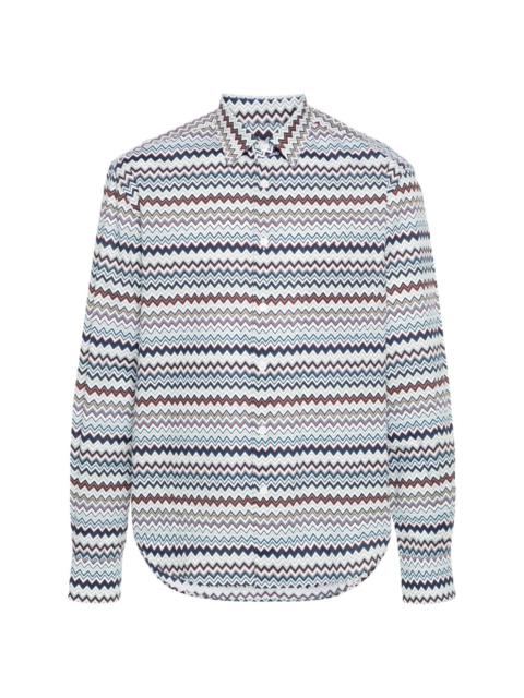 zigzag-print cotton shirt