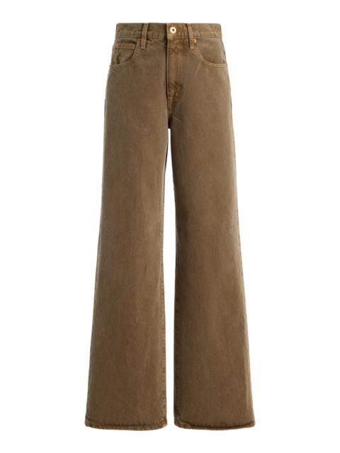SLVRLAKE Grace Rigid High-Rise Wide-Leg Jeans brown