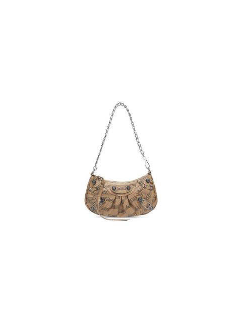BALENCIAGA le cagole mini purse with chain bb monogram coated canvas