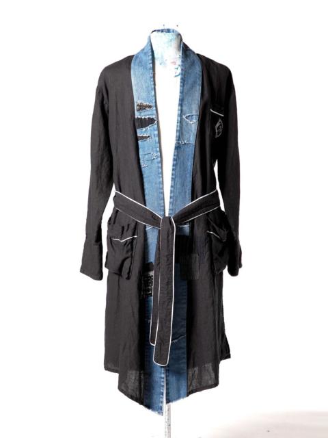 Greg Lauren $1995 Greg Lauren Black Linen Robe GL1