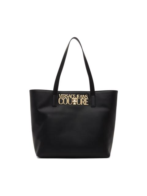 VERSACE JEANS COUTURE Black Logo Lock Tote