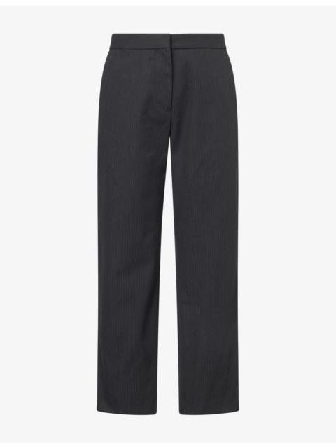 The Frankie Shop Jet Pinstriped Wool-Blend Trousers