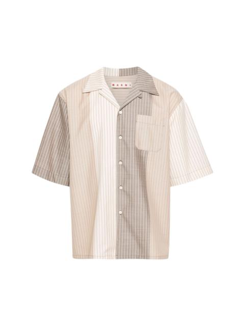 Marni colour-block pinstriped shirt
