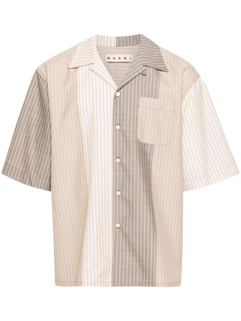 Marni colour-block pinstriped shirt