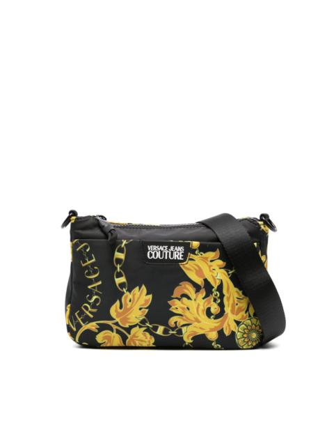 baroque-pattern zip-up messenger bag