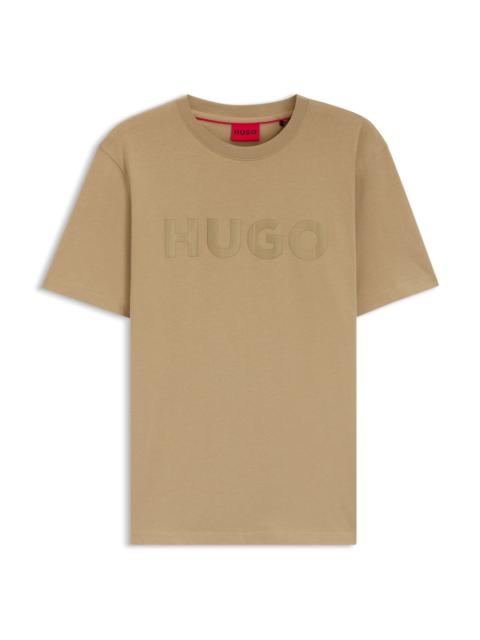 HUGO COTTON-JERSEY T-SHIRT WITH CHECK LOGO