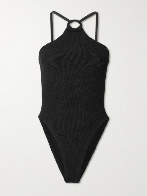 Hunza G Jasmine Cutout Original Crinkle Halterneck Swimsuit