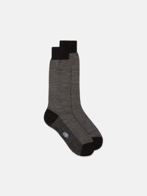 J. PRESS MADE-IN-ITALY MULTI HOUNDSCHECK WOOL MID-CALF SOCKS