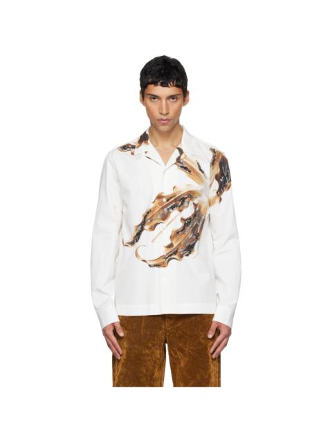 Dries Van Noten White Embroidered Cotton Shirt
