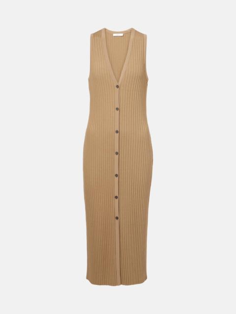Vince Ribbed-knit midi dress