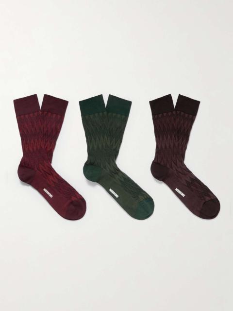 Missoni Three-Pack Cotton-Blend Jacquard Socks