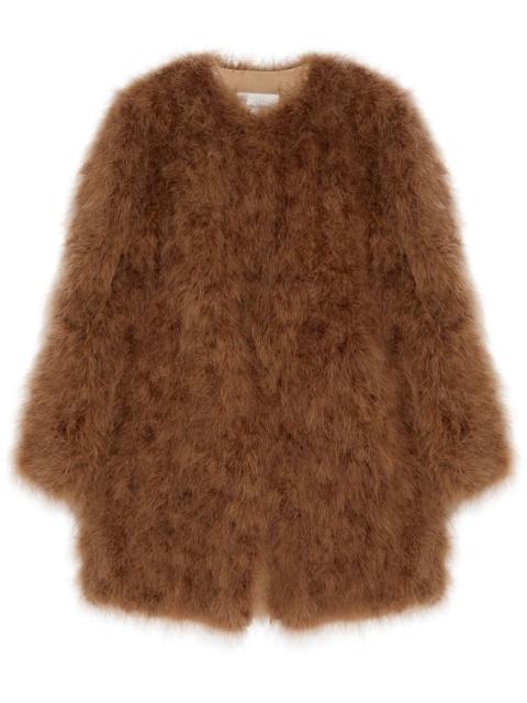 Yves Salomon feather-detailing coat