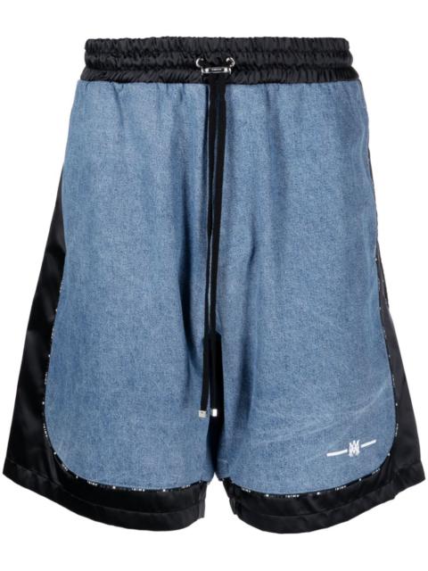 AMIRI denim-panelled track shorts