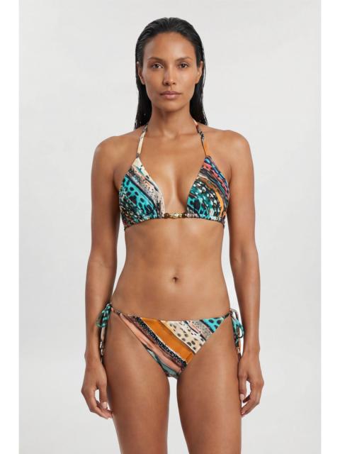 KAREN MILLEN Linear Animal Print Bikini Bottom