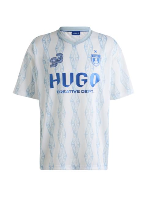 HUGO OVERSIZE-FIT T-SHIRT WITH FOOTBALL-INSPIRED ARTWORK