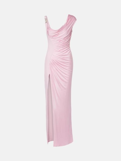VERSACE Draped one-shoulder ruched gown