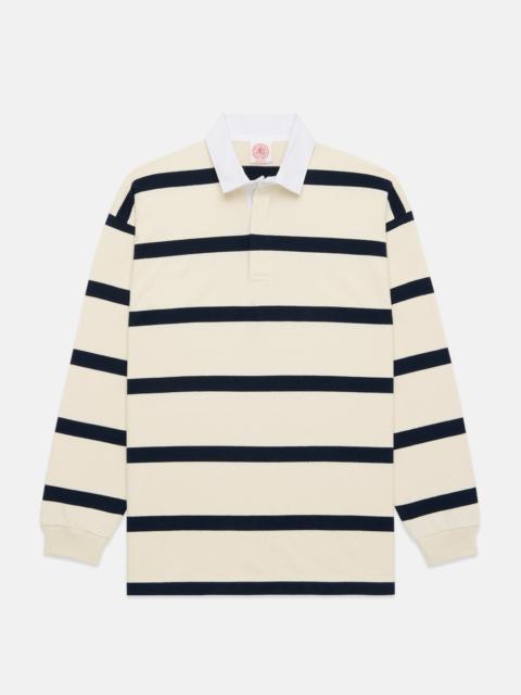 J. PRESS MADE-IN-USA NATURAL BAR STRIPE COTTON RUGBY