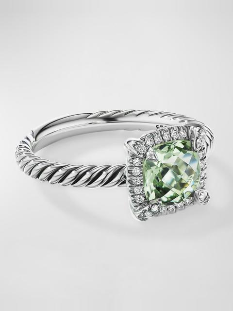 DAVID YURMAN 7mm Petite Chatelaine Pave Bezel Ring with Gemstone and Diamonds in Silver