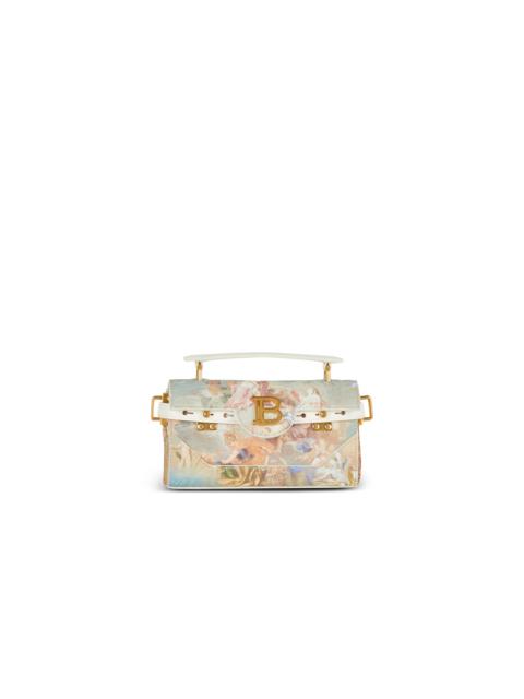 Balmain B-Buzz 19 bag in Sky print canvas with leather details