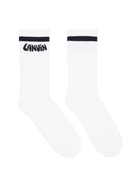 Lanvin White 'Lanvin' Cotton Socks